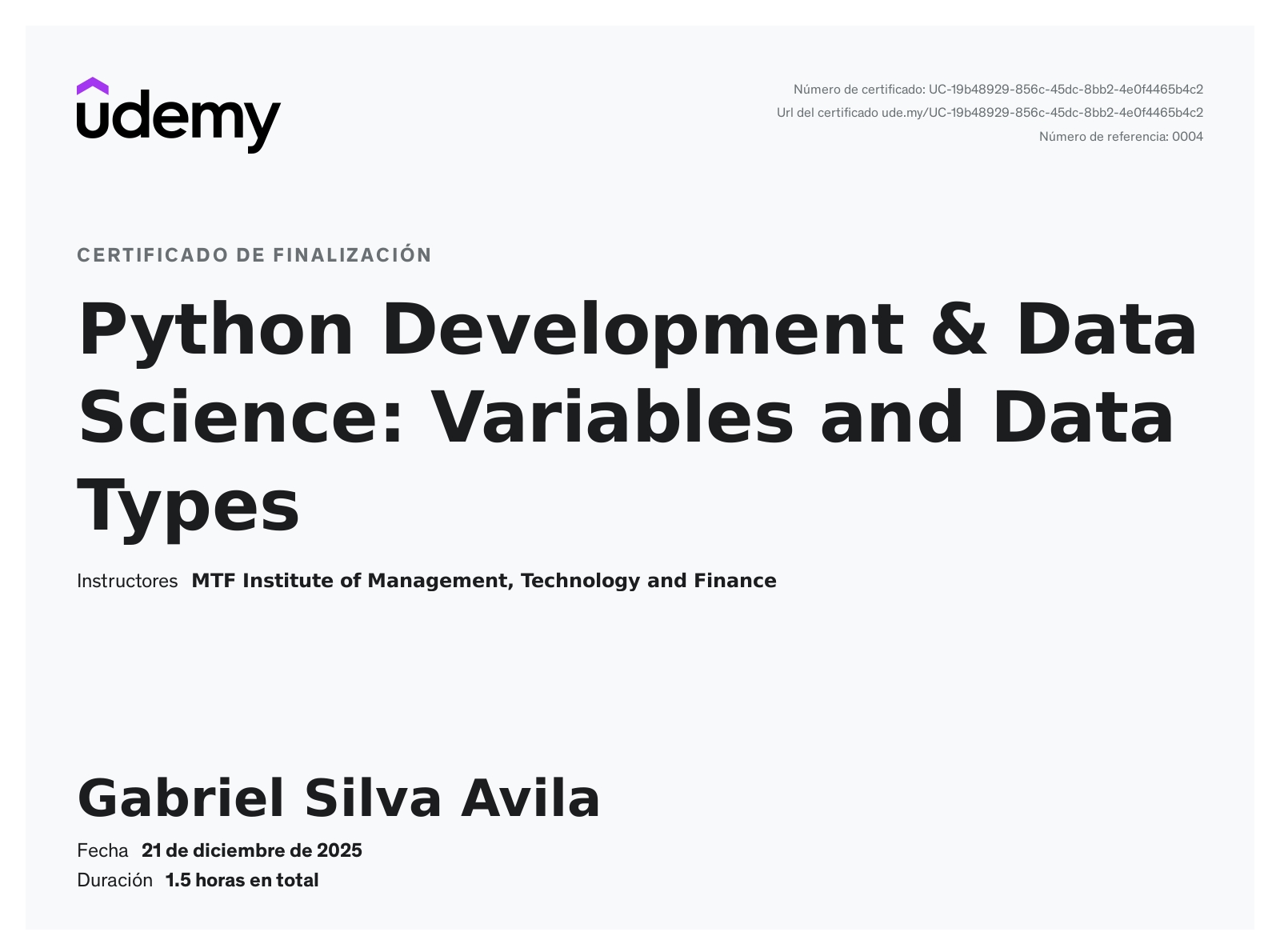 Python Development & Data Science: Variables and Data Types