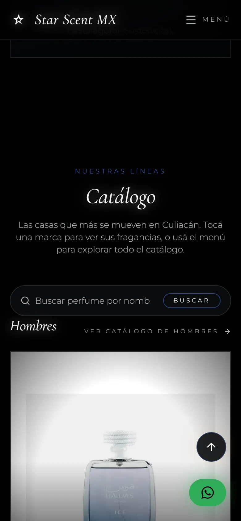 Star Scent MX: Catálogo en teléfono